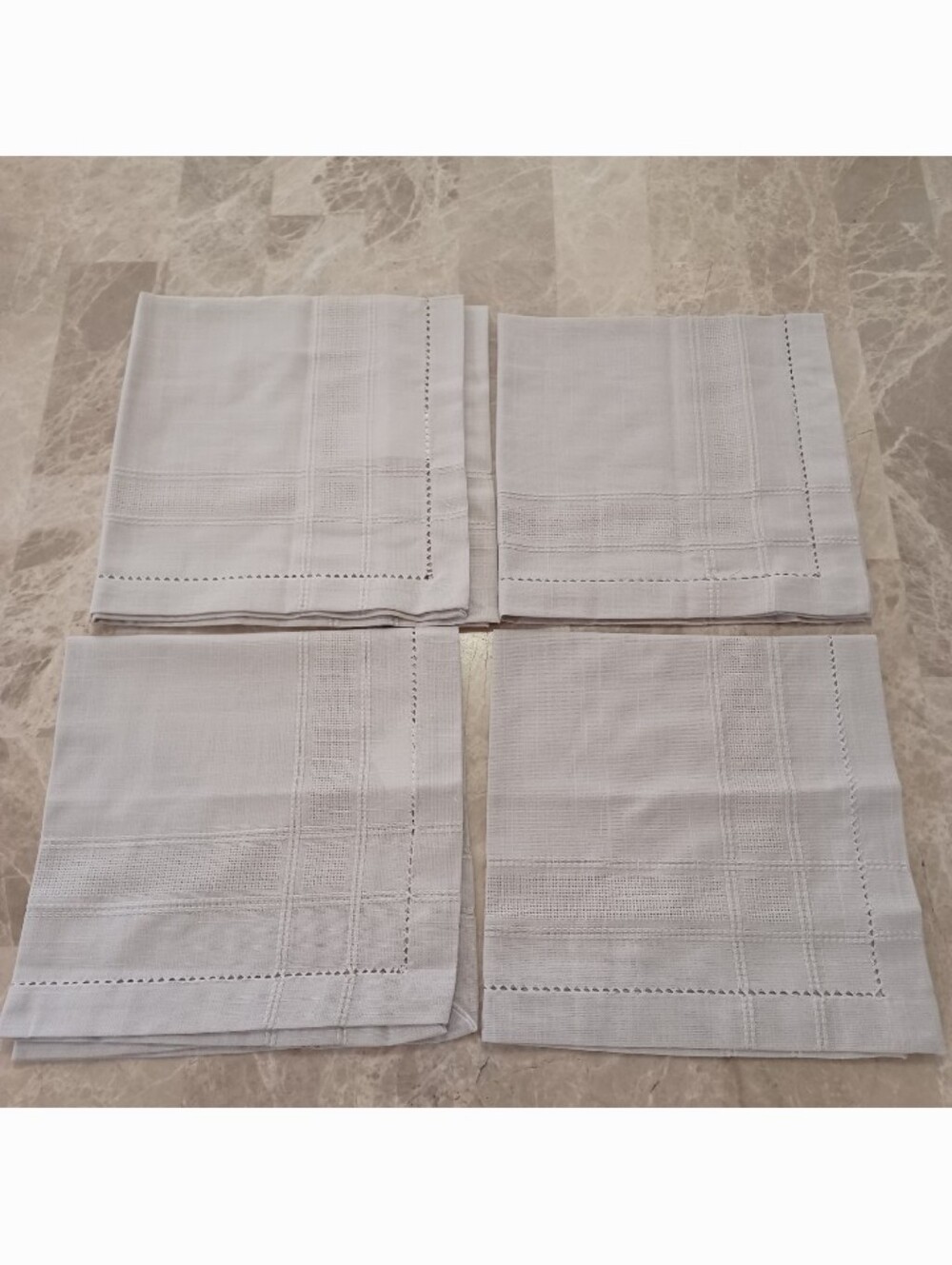Vintage Lintex Silver Gray Napkins Set of 4 20x20 NEW In Opened Package